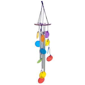 Mini Capiz Windchime - 8" Colorful Indoor Outdoor Hanging Coastal Home Décor